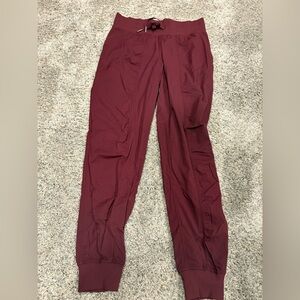 Lululemon dance studio mid rise jogger. Full length. Burgundy color. Size 6.